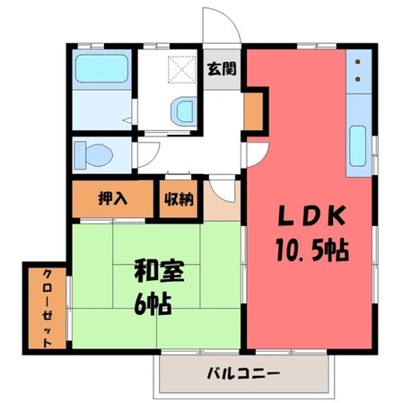 真岡駅 徒歩24分 2階の物件間取画像